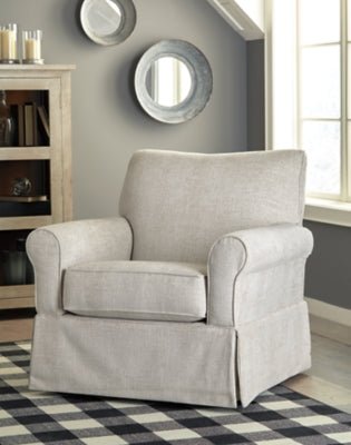 Searcy Accent Chair - Beige Swivel Glider Chair modern furniture Contempo Furniture