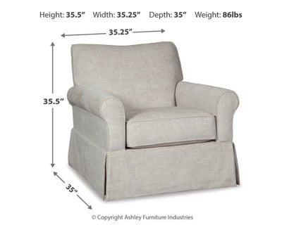Searcy Accent Chair - Beige Swivel Glider Chair modern furniture Contempo Furniture