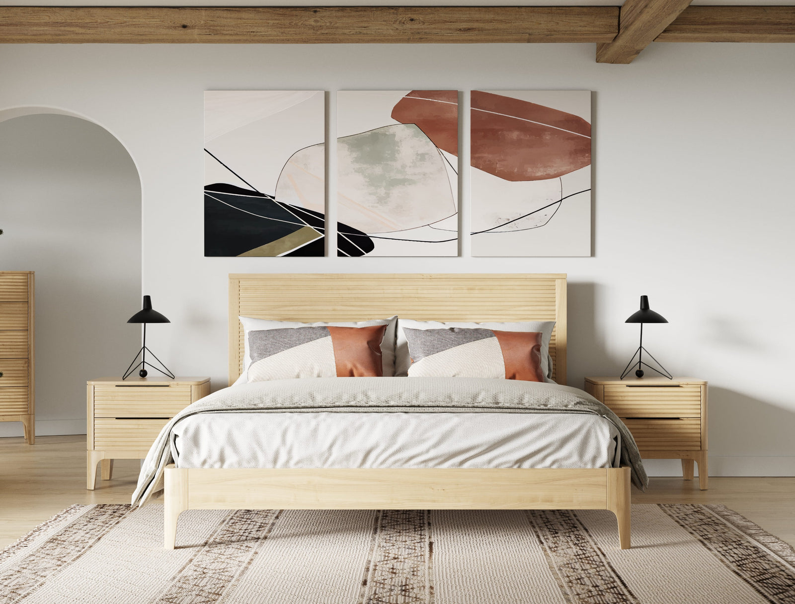 Seattle - Modern Natural Oak Bed - View 11
