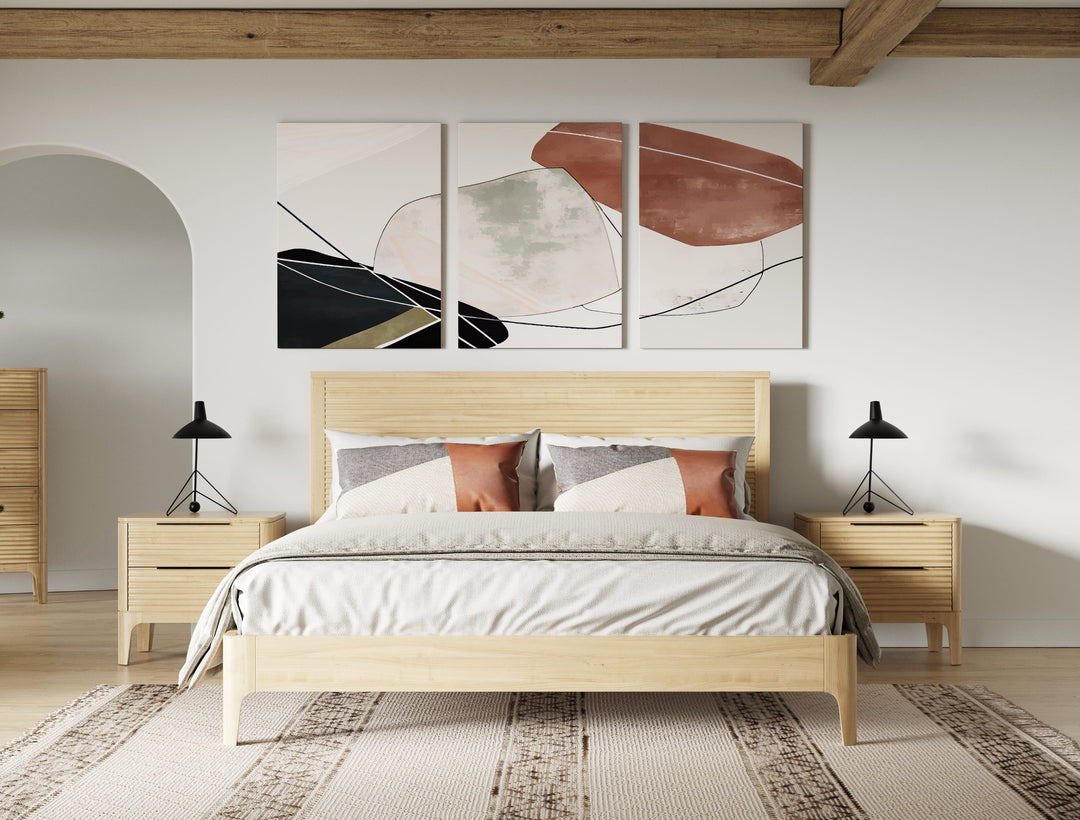 Seattle - Modern Natural Oak Bed