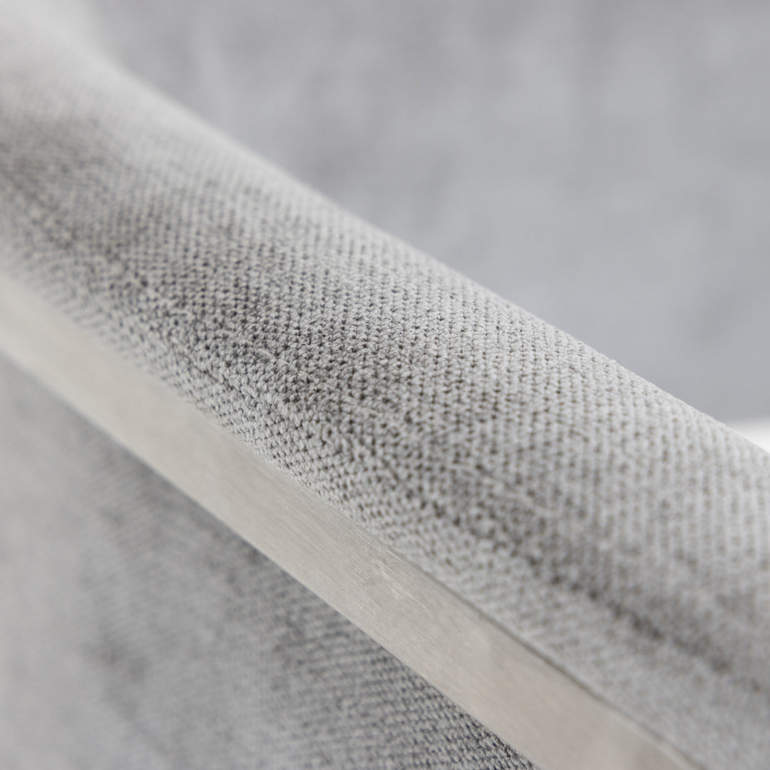 Sebastian - Modern Grey Fabric  Stainless Steel Counter Chair