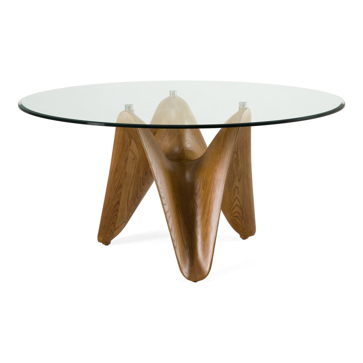 Seguin - Round Glass + Walnut Dining Table