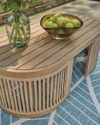 Serena Shores Outdoor Coffee Table - Beige Coffee Table modern furniture Contempo Furniture
