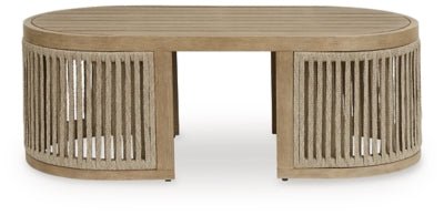 Serena Shores Outdoor Coffee Table - Beige Coffee Table modern furniture Contempo Furniture