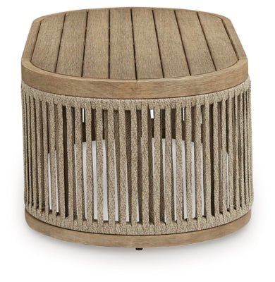 Serena Shores Outdoor Coffee Table - Beige Coffee Table modern furniture Contempo Furniture