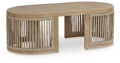 Serena Shores Outdoor Coffee Table - Beige Coffee Table modern furniture Contempo Furniture
