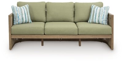Serena Shores Outdoor Sofa with Cushion - Green Outdoor Seating modern furniture Contempo Furniture