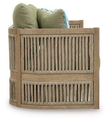 Serena Shores Outdoor Sofa with Cushion - Green Outdoor Seating modern furniture Contempo Furniture