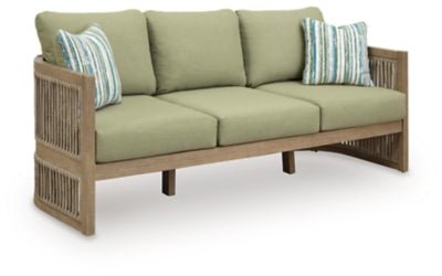 Serena Shores Outdoor Sofa with Cushion - Green Outdoor Seating modern furniture Contempo Furniture