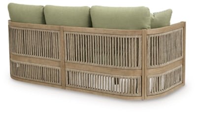 Serena Shores Outdoor Sofa with Cushion - Green Outdoor Seating modern furniture Contempo Furniture