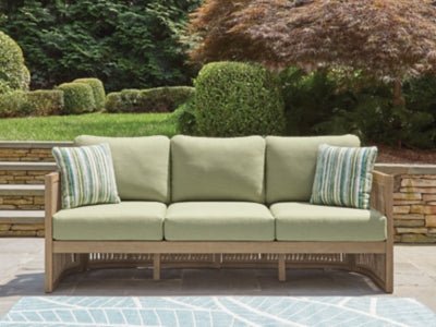 Serena Shores Outdoor Sofa with Cushion - Green Outdoor Seating modern furniture Contempo Furniture