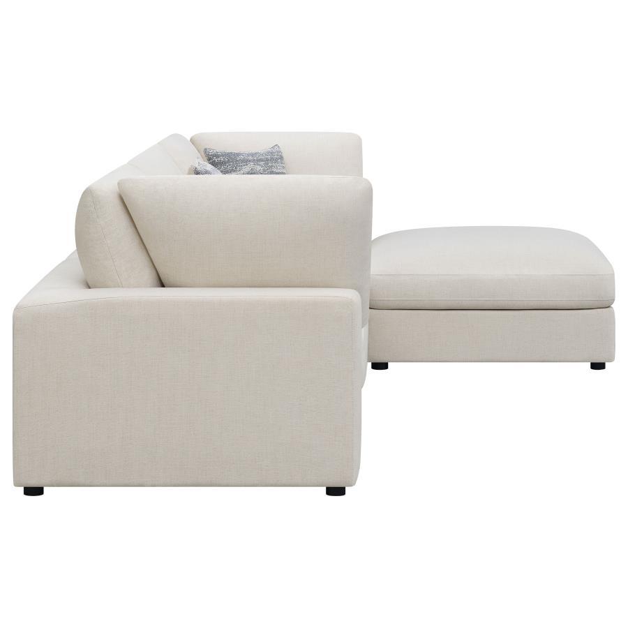 Serene - 4 Piece Upholstered Modular Sectional Sofa - Beige Stationary Sectional modern furniture Contempo Furniture