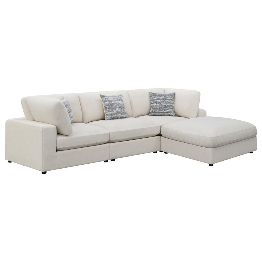 Serene - 4 Piece Upholstered Modular Sectional Sofa - Beige Stationary Sectional modern furniture Contempo Furniture