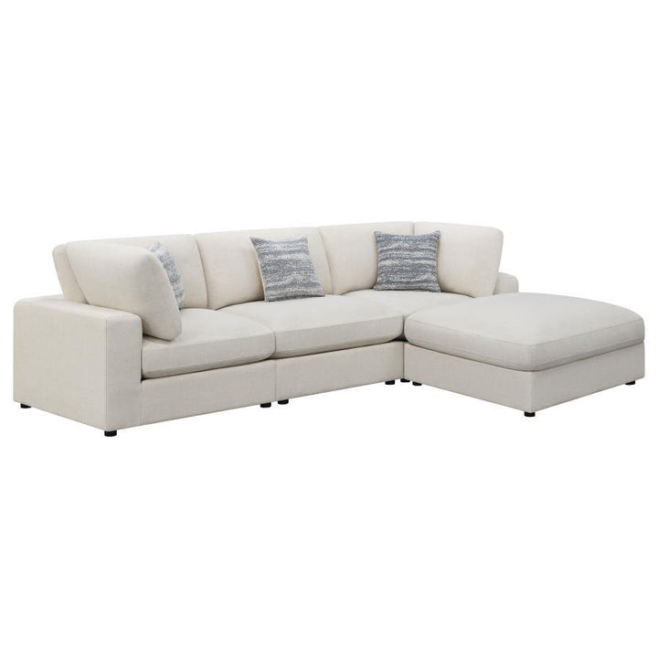 Serene - 4 Piece Upholstered Modular Sectional Sofa - Beige Stationary Sectional modern furniture Contempo Furniture