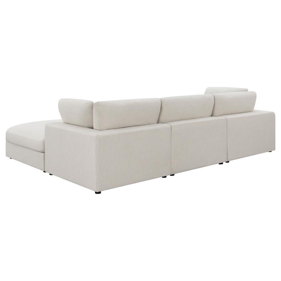 Serene - 4 Piece Upholstered Modular Sectional Sofa - Beige Stationary Sectional modern furniture Contempo Furniture