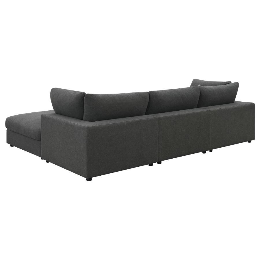 Serene - 4 Piece Upholstered Modular Sectional Sofa - Charcoal Stationary Sectional modern furniture Contempo Furniture