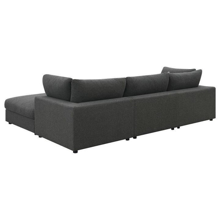 Serene - 4 Piece Upholstered Modular Sectional Sofa - Charcoal Stationary Sectional modern furniture Contempo Furniture