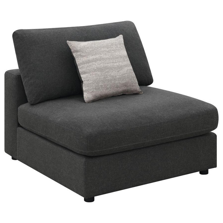 Serene - 4 Piece Upholstered Modular Sectional Sofa - Charcoal Stationary Sectional modern furniture Contempo Furniture