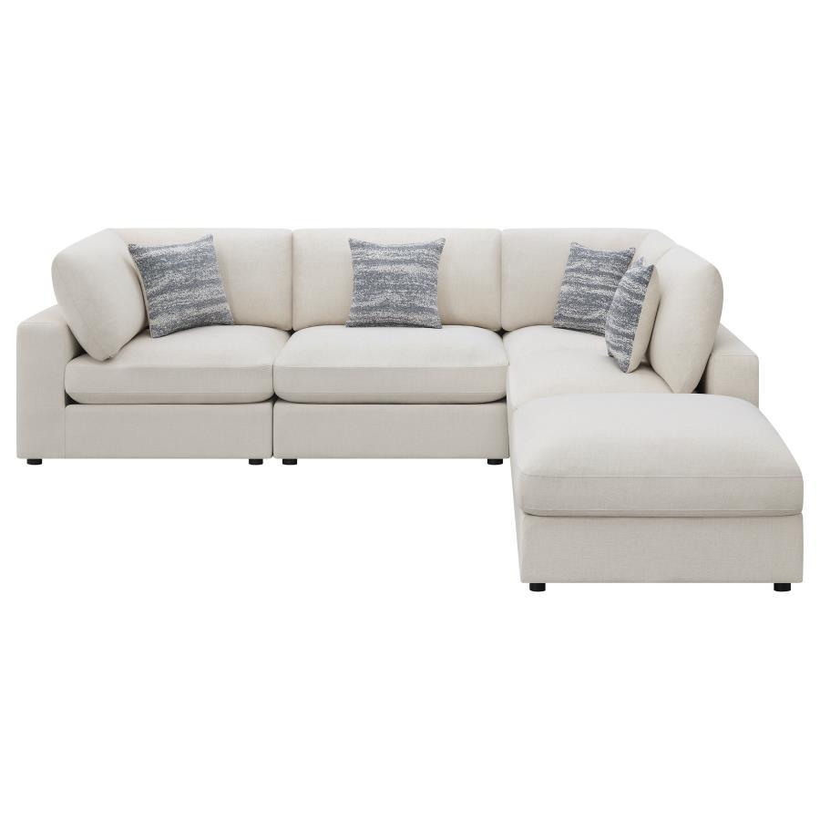 Serene - 5 Piece Upholstered Modular Sectional Sofa - Beige Stationary Sectional modern furniture Contempo Furniture