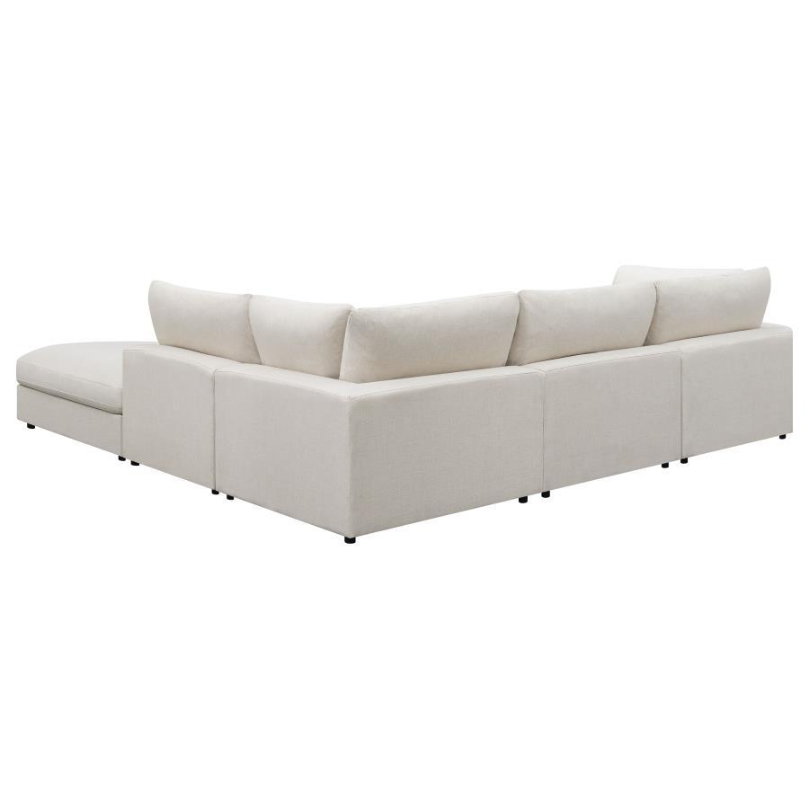 Serene - 5 Piece Upholstered Modular Sectional Sofa - Beige Stationary Sectional modern furniture Contempo Furniture