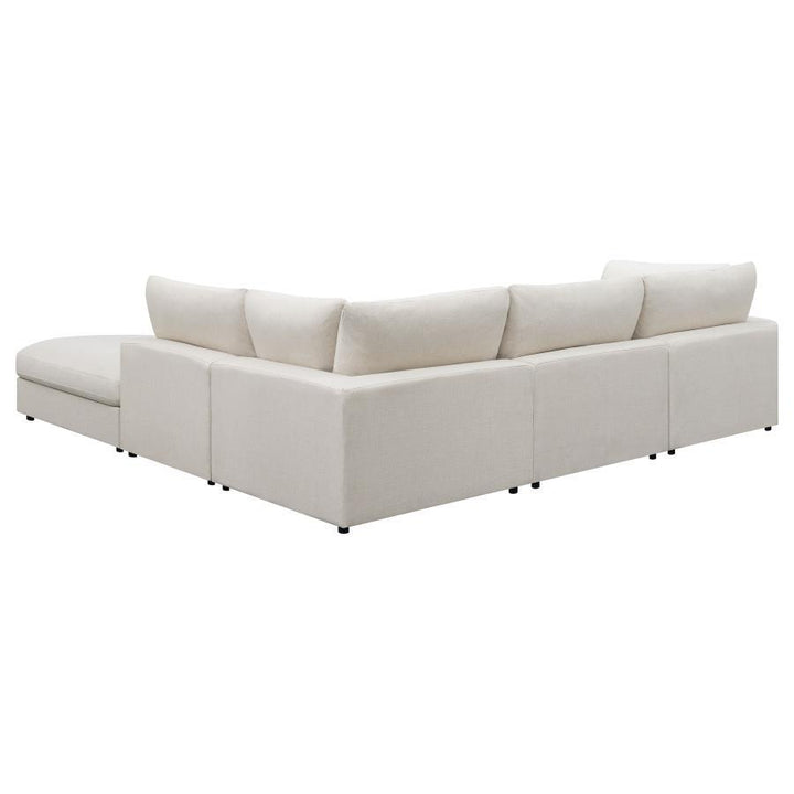 Serene - 5 Piece Upholstered Modular Sectional Sofa - Beige Stationary Sectional modern furniture Contempo Furniture