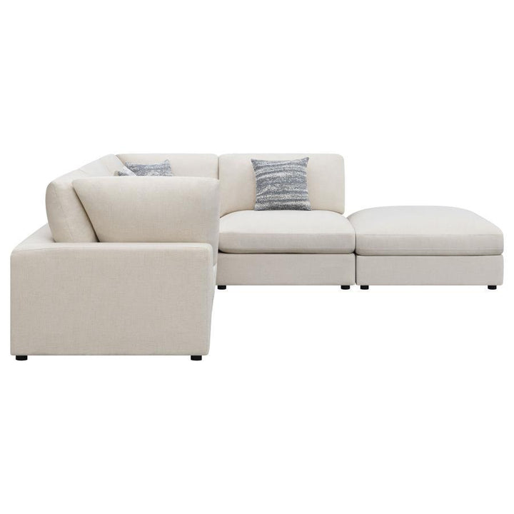 Serene - 5 Piece Upholstered Modular Sectional Sofa - Beige Stationary Sectional modern furniture Contempo Furniture