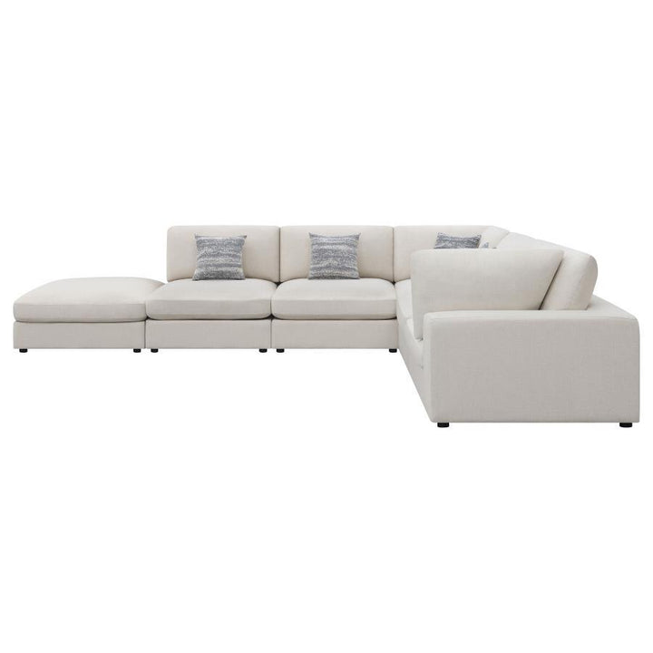 Serene - 6 Piece Upholstered Modular Sectional Sofa - Beige Stationary Sectional modern furniture Contempo Furniture