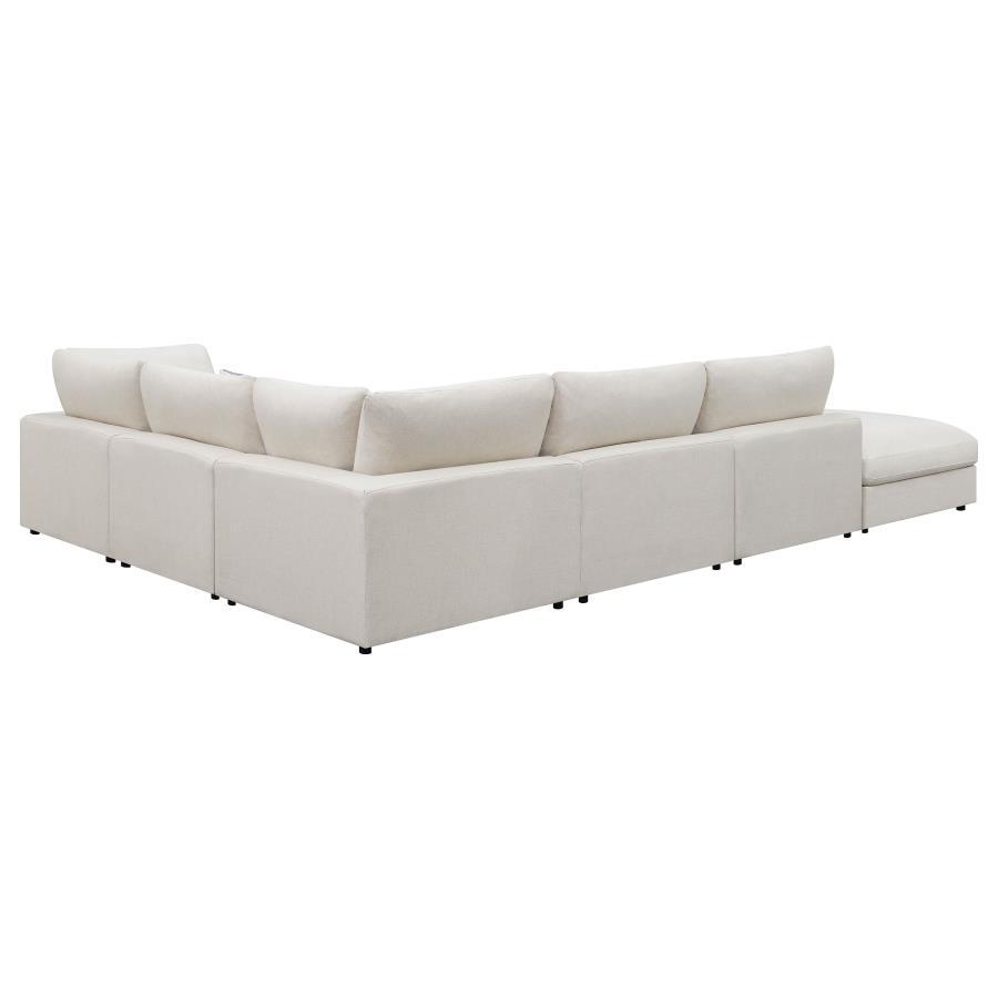 Serene - 6 Piece Upholstered Modular Sectional Sofa - Beige Stationary Sectional modern furniture Contempo Furniture