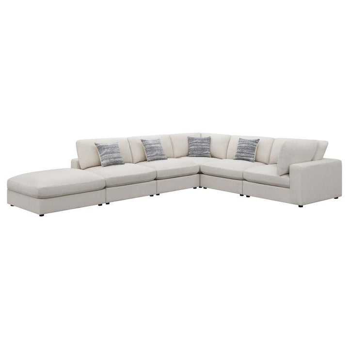 Serene - 6 Piece Upholstered Modular Sectional Sofa - Beige Stationary Sectional modern furniture Contempo Furniture