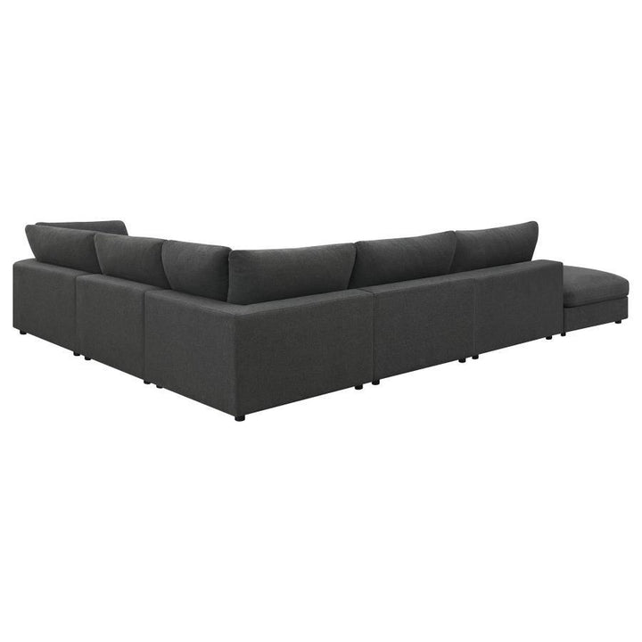 Serene - 6 Piece Upholstered Modular Sectional Sofa - Charcoal Stationary Sectional modern furniture Contempo Furniture