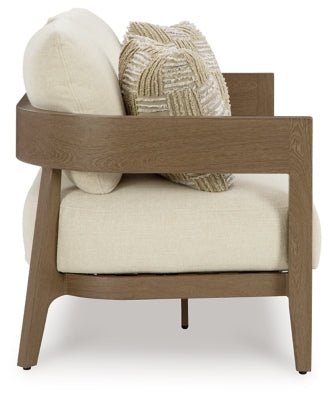 Serene Bay Outdoor Loveseat with Cushion - Dark Brown Loveseat modern furniture Contempo Furniture