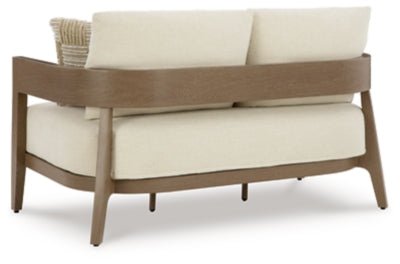 Serene Bay Outdoor Loveseat with Cushion - Dark Brown Loveseat modern furniture Contempo Furniture