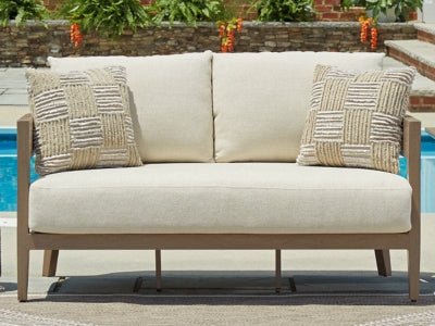 Serene Bay Outdoor Loveseat with Cushion - Dark Brown Loveseat modern furniture Contempo Furniture