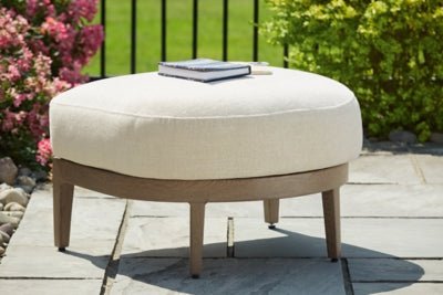 Serene Bay Outdoor Ottoman with Cushion - Dark Brown Ottoman modern furniture Contempo Furniture