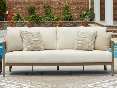 Serene Bay Outdoor Sofa with Cushion - Dark Brown Outdoor Seating modern furniture Contempo Furniture