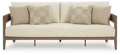 Serene Bay Outdoor Sofa with Cushion - Dark Brown Outdoor Seating modern furniture Contempo Furniture