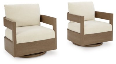 Serene Bay Outdoor Swivel Glider Chair with Cushion - Dark Brown Swivel Chair modern furniture Contempo Furniture