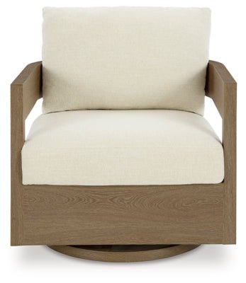 Serene Bay Outdoor Swivel Glider Chair with Cushion - Dark Brown Swivel Chair modern furniture Contempo Furniture
