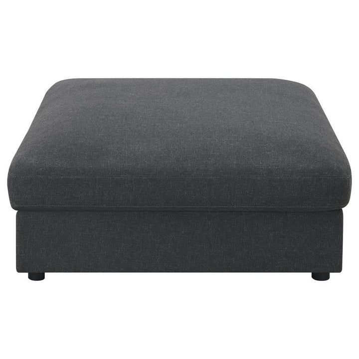 Serene - Square Upholstered Ottoman - Charcoal Upholstered Ottoman modern furniture Contempo Furniture