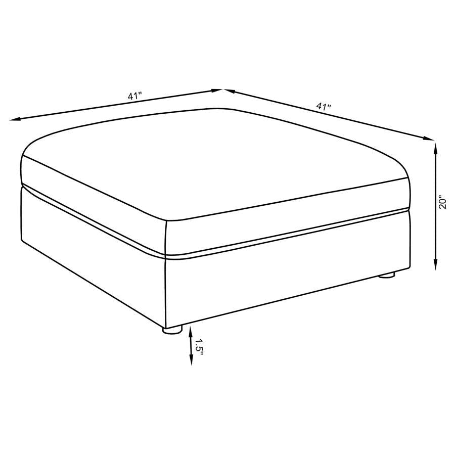 Serene - Square Upholstered Ottoman - Charcoal Upholstered Ottoman modern furniture Contempo Furniture