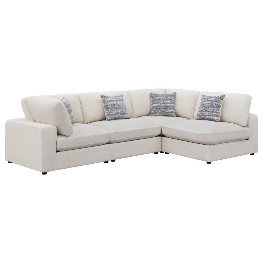 Serene - Upholstered 4 Piece Modular Sectional Sofa - Beige Stationary Sectional modern furniture Contempo Furniture