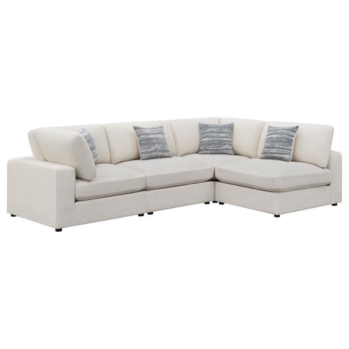 Serene - Upholstered 4 Piece Modular Sectional Sofa - Beige Stationary Sectional modern furniture Contempo Furniture