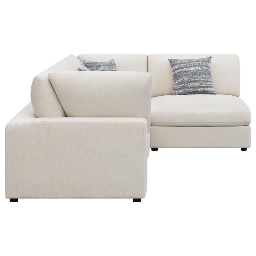 Serene - Upholstered 4 Piece Modular Sectional Sofa - Beige Stationary Sectional modern furniture Contempo Furniture