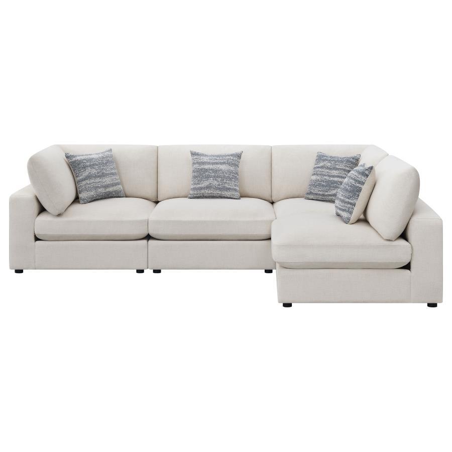 Serene - Upholstered 4 Piece Modular Sectional Sofa - Beige Stationary Sectional modern furniture Contempo Furniture