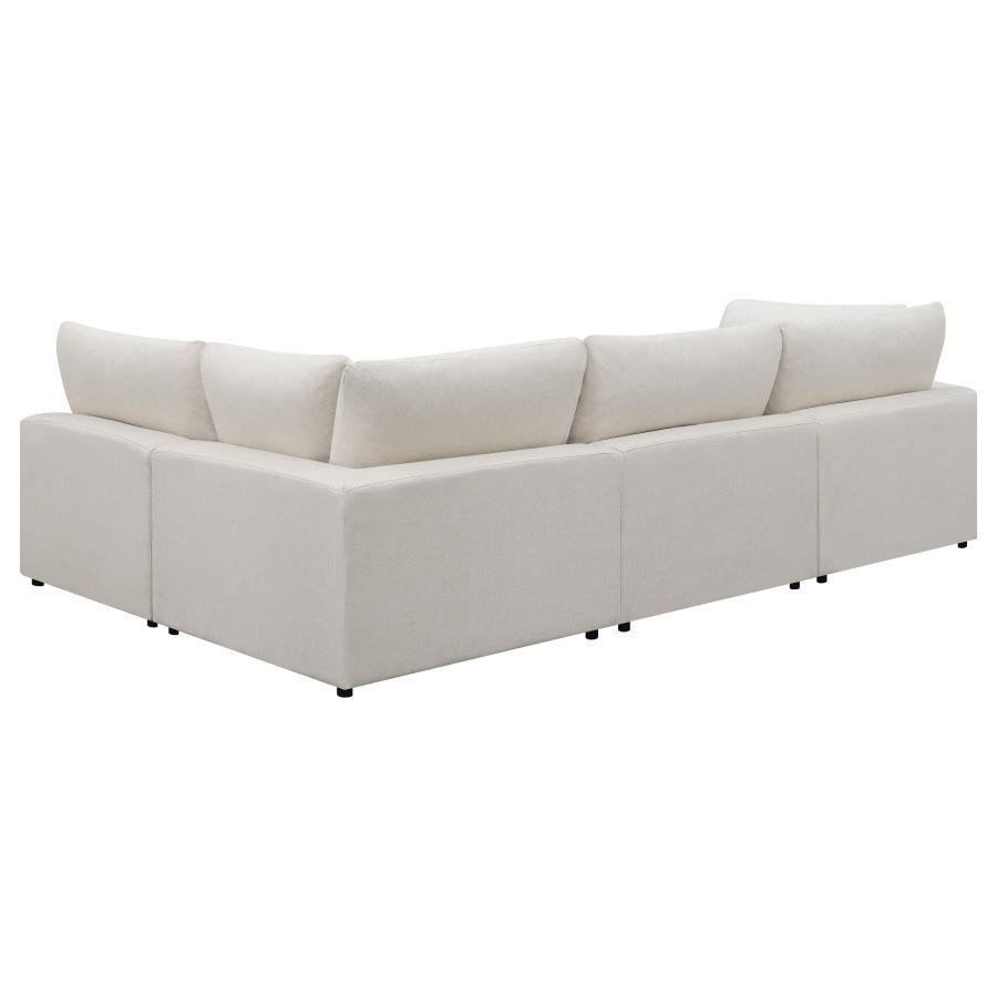 Serene - Upholstered 4 Piece Modular Sectional Sofa - Beige Stationary Sectional modern furniture Contempo Furniture