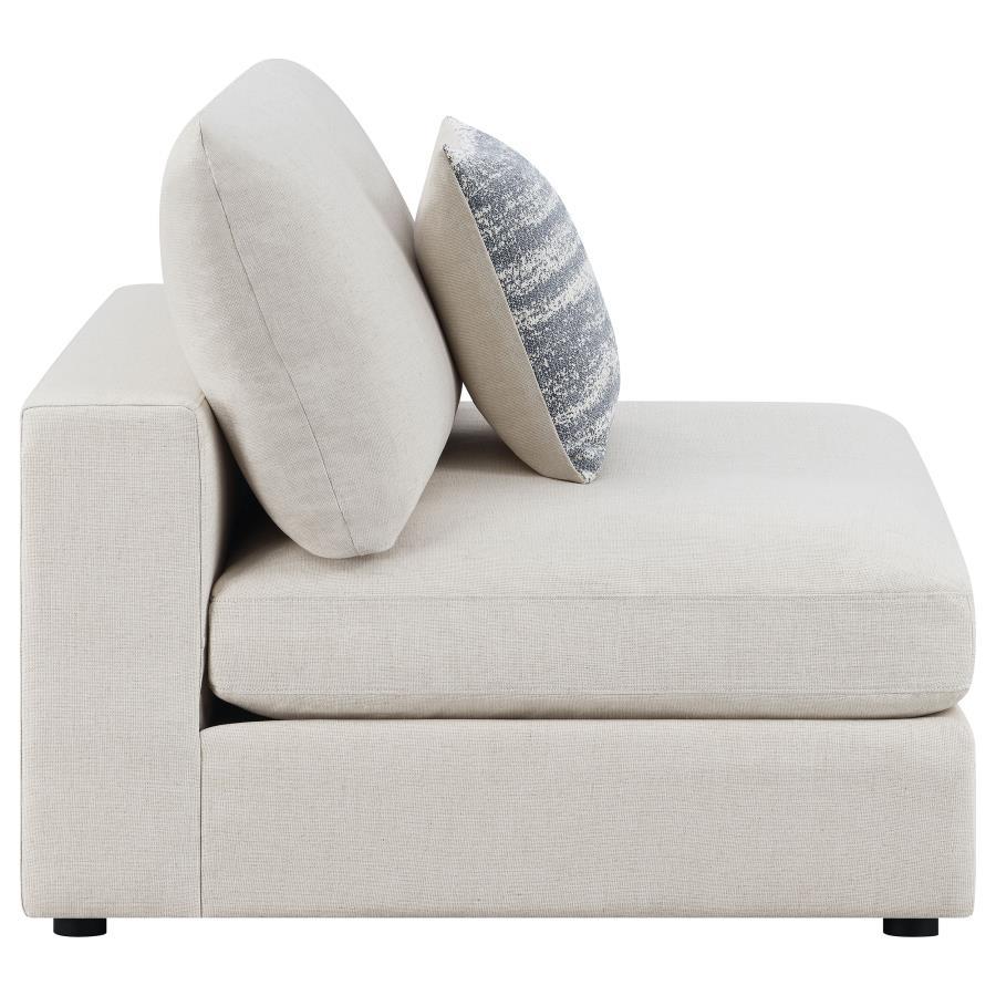 Serene - Upholstered Armless Chair - Beige Stationary Chair modern furniture Contempo Furniture