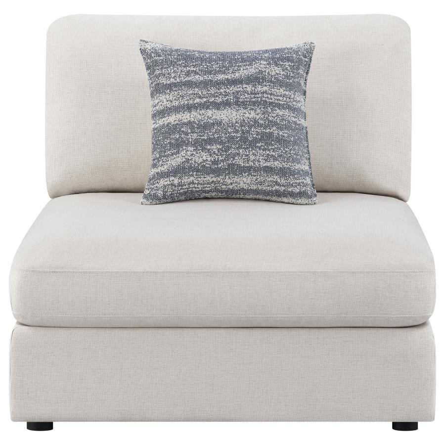 Serene - Upholstered Armless Chair - Beige Stationary Chair modern furniture Contempo Furniture