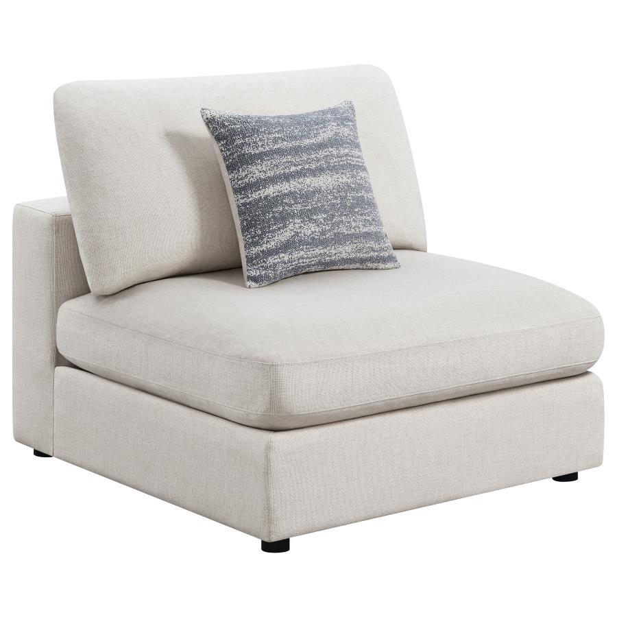 Serene - Upholstered Armless Chair - Beige Stationary Chair modern furniture Contempo Furniture