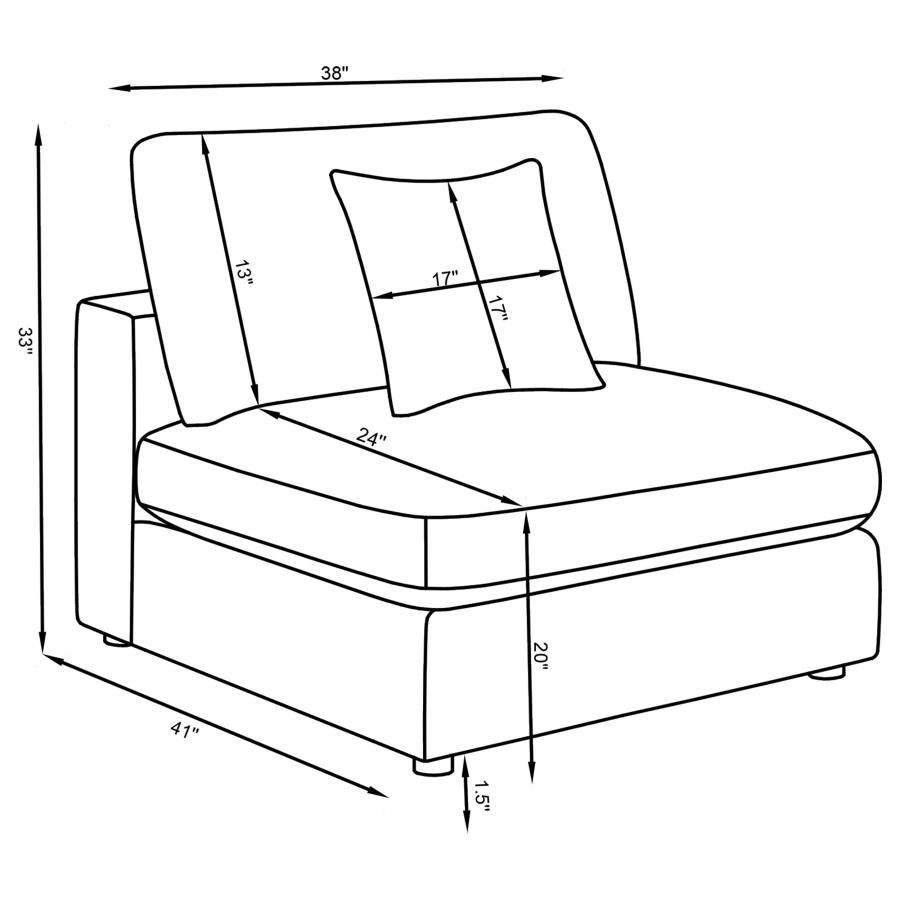 Serene - Upholstered Armless Chair - Beige Stationary Chair modern furniture Contempo Furniture