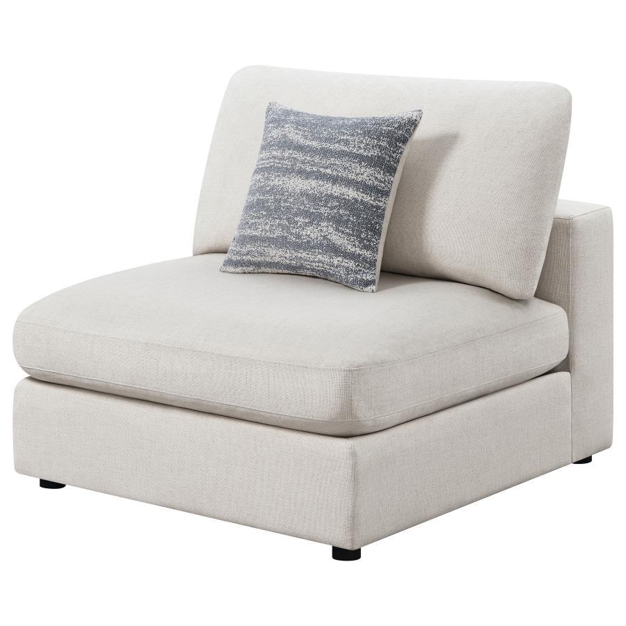 Serene - Upholstered Armless Chair - Beige Stationary Chair modern furniture Contempo Furniture